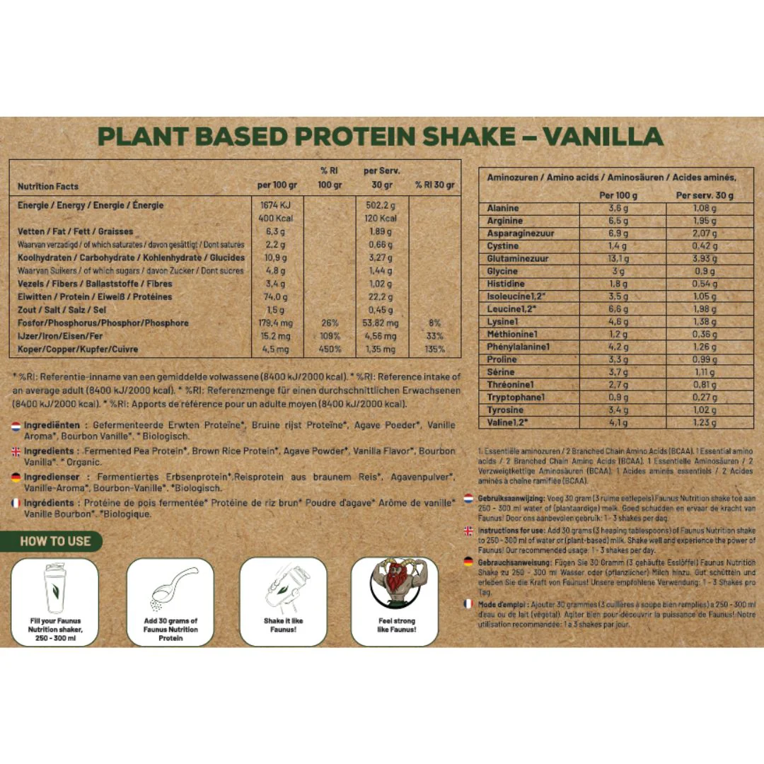 Faunus Organic Fermented Protein – Vanilla | Plant-Based Protein (210g / 900g) - Image 4