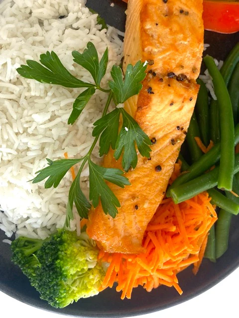 Salmon with Basmati Rice & Mixed Vegetables - Image 2